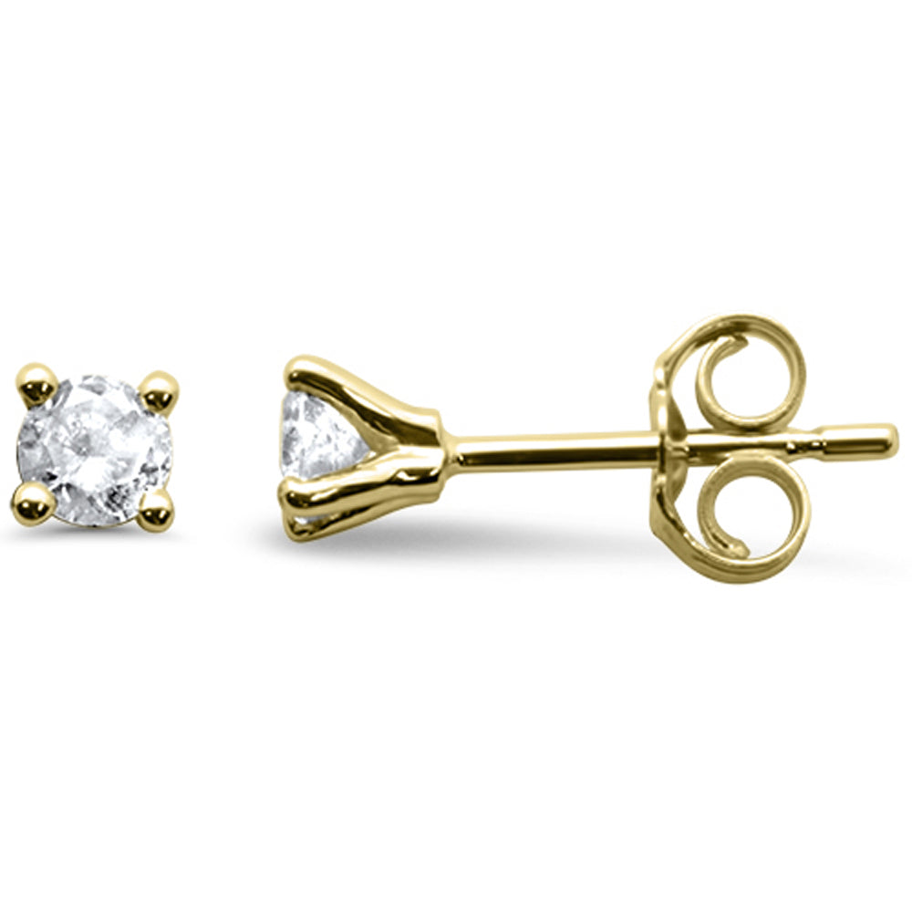 Muse Jewelry 0.25ct G SI 14K Yellow Gold Diamond Solitaire Stud Earrings