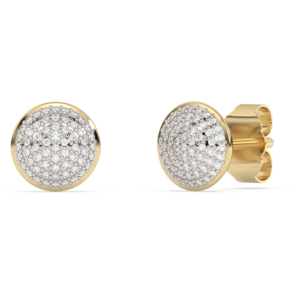 Muse Jewelry .18ct G SI 14K Yellow Gold Diamond Round Earrings