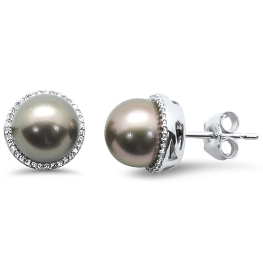 Muse Jewelry 8.82ct G SI 14K White Gold Diamond Pearl Earrings