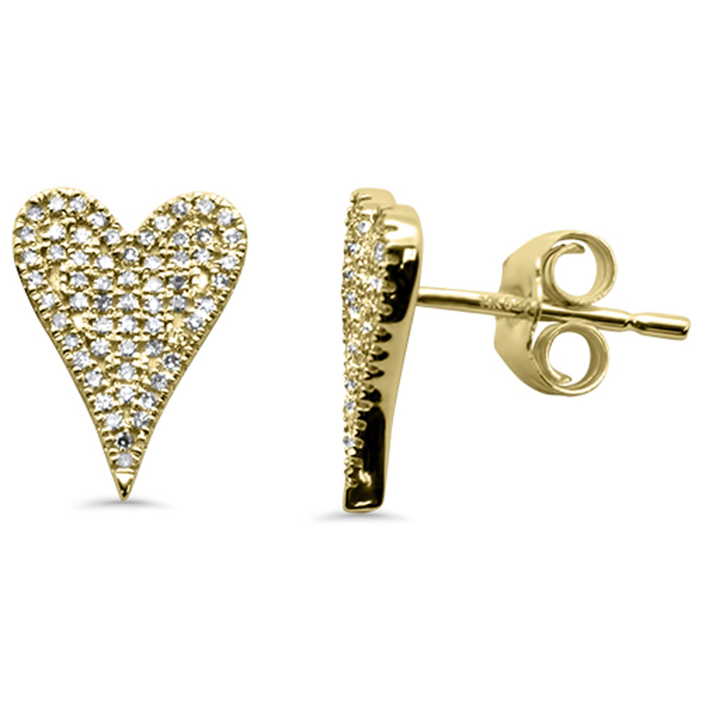 Muse Jewelry .20ct G SI 14K Yellow Gold Diamond Heart Shaped Earrings