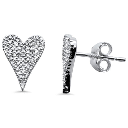 Muse Jewelry .20ct G SI 14K White Gold Diamond Heart Shaped Earrings