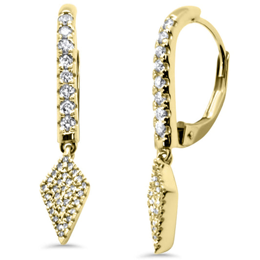 Muse Jewelry .33ct G SI 14K Yellow Gold Diamond Dangling Hoop Earrings