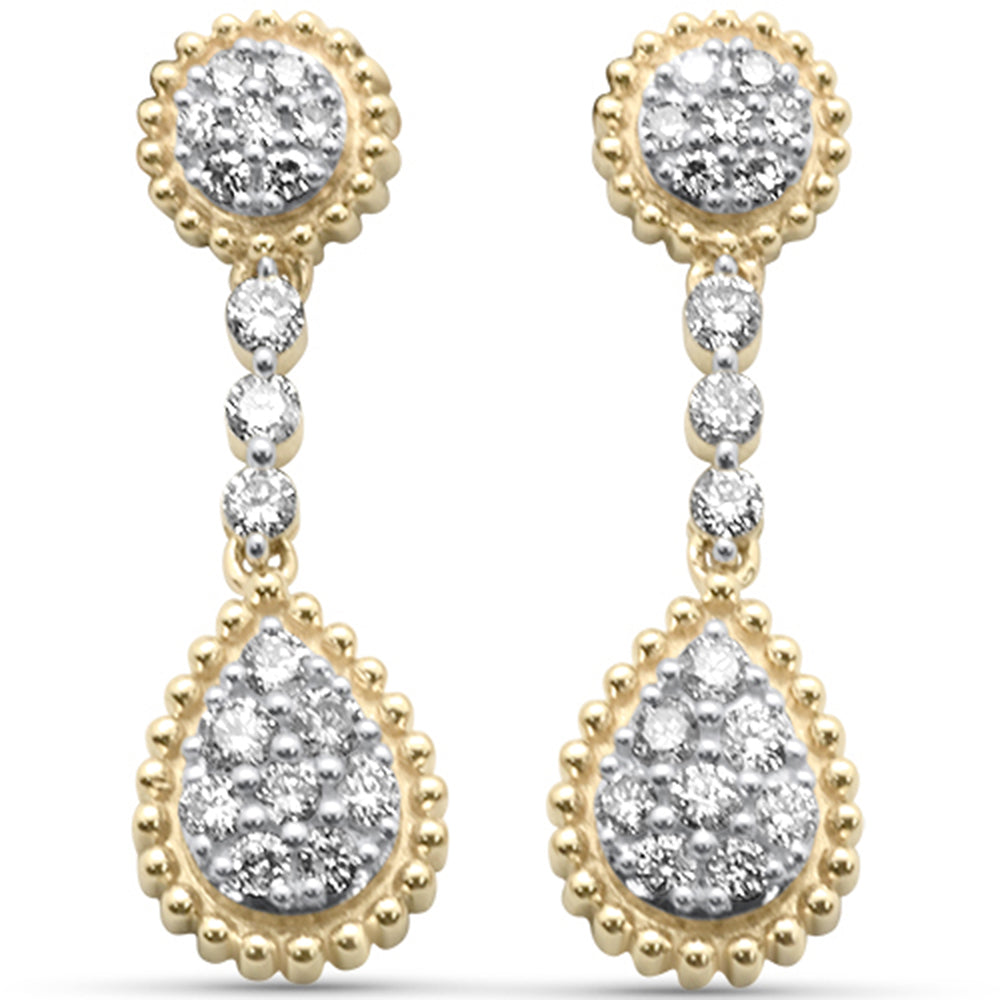 Muse Jewelry .50ct G SI 14K Yellow Gold Diamond Dangling Pear Shaped Earrings