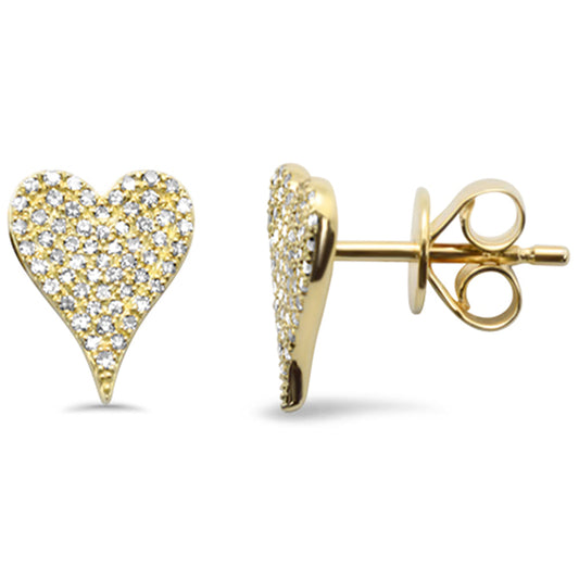 Muse Jewelry .19ct G SI 14K Yellow Gold Diamond Heart Earrings Push Back