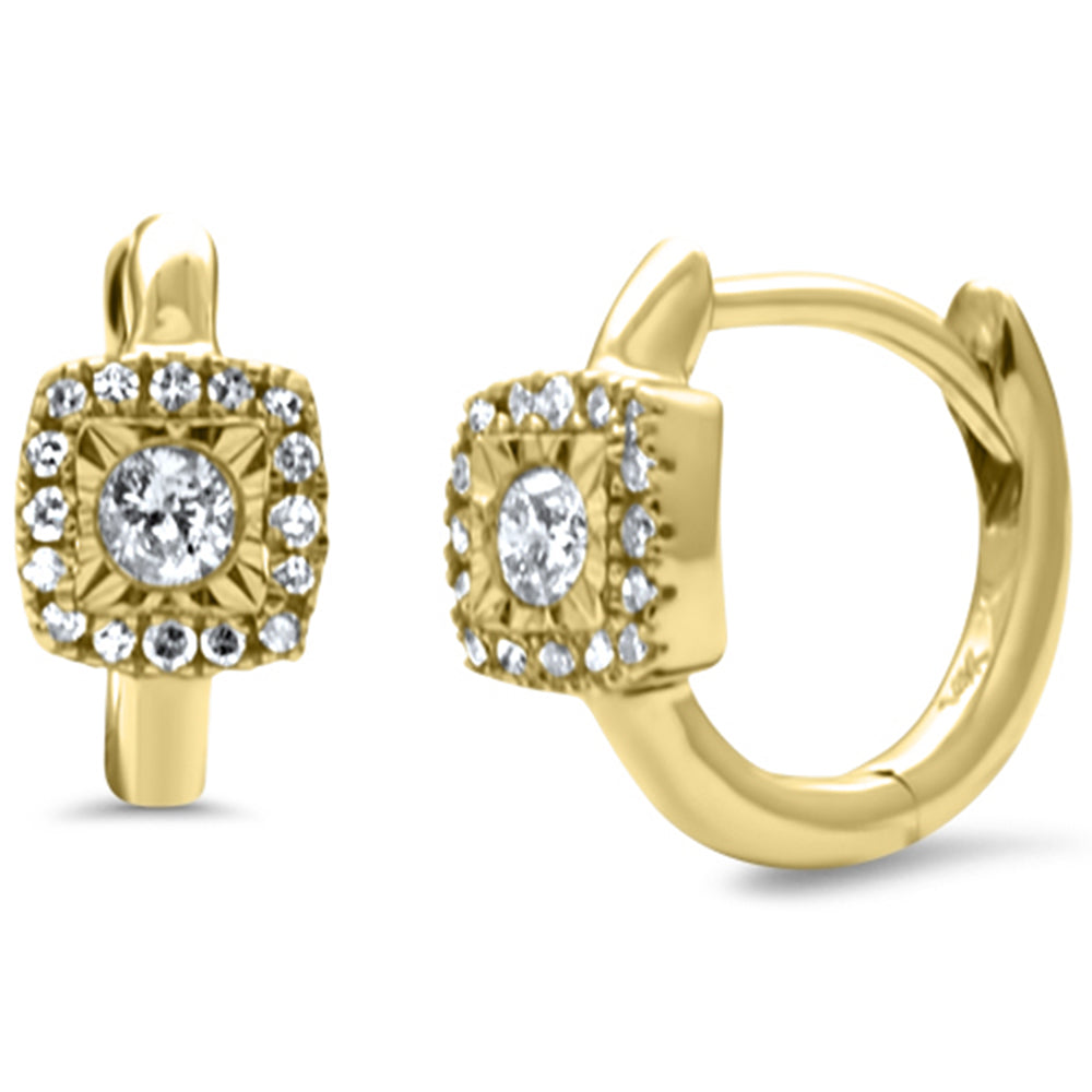 Muse Jewelry .15ct G SI 14K Yellow Gold Diamond Petite Hoop Earrings