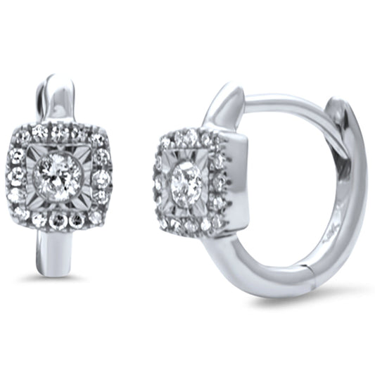 Muse Jewelry .15ct G SI 14K White Gold Diamond Petite Hoop Earrings