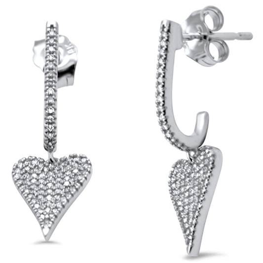 Muse Jewelry .25ct G SI 14K White Gold Diamond Arc Shape Heart Dangling Earrings