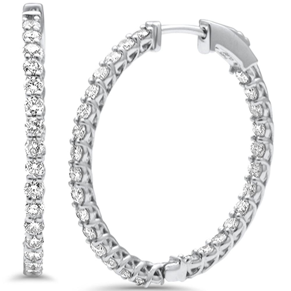 Muse Jewelry 1.98ct Round Eternity Hoop Diamond Earrings
