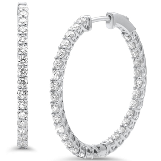 Muse Jewelry 2.97ct G SI 14K White Gold Diamond Hoop Earrings