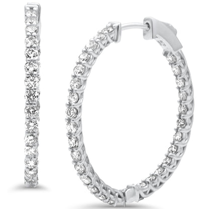 Muse Jewelry 1.54ct G SI 14K White Gold Diamond Hoop Earrings