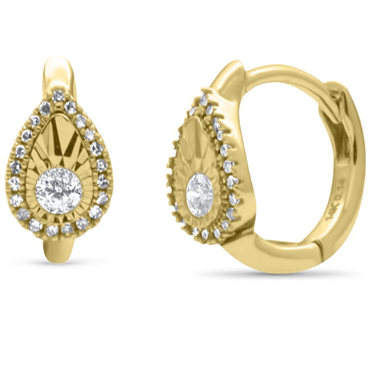 Muse Jewelry .19ct G SI 14K Yellow Gold Diamond Pear Shaped Hoop Earrings