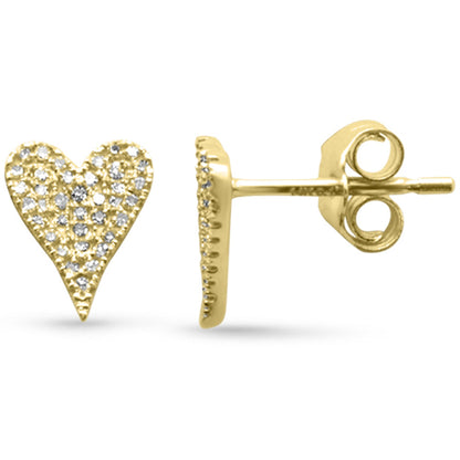 Muse Jewelry .12ct G SI 14K Yellow Gold Diamond Heart Earrings