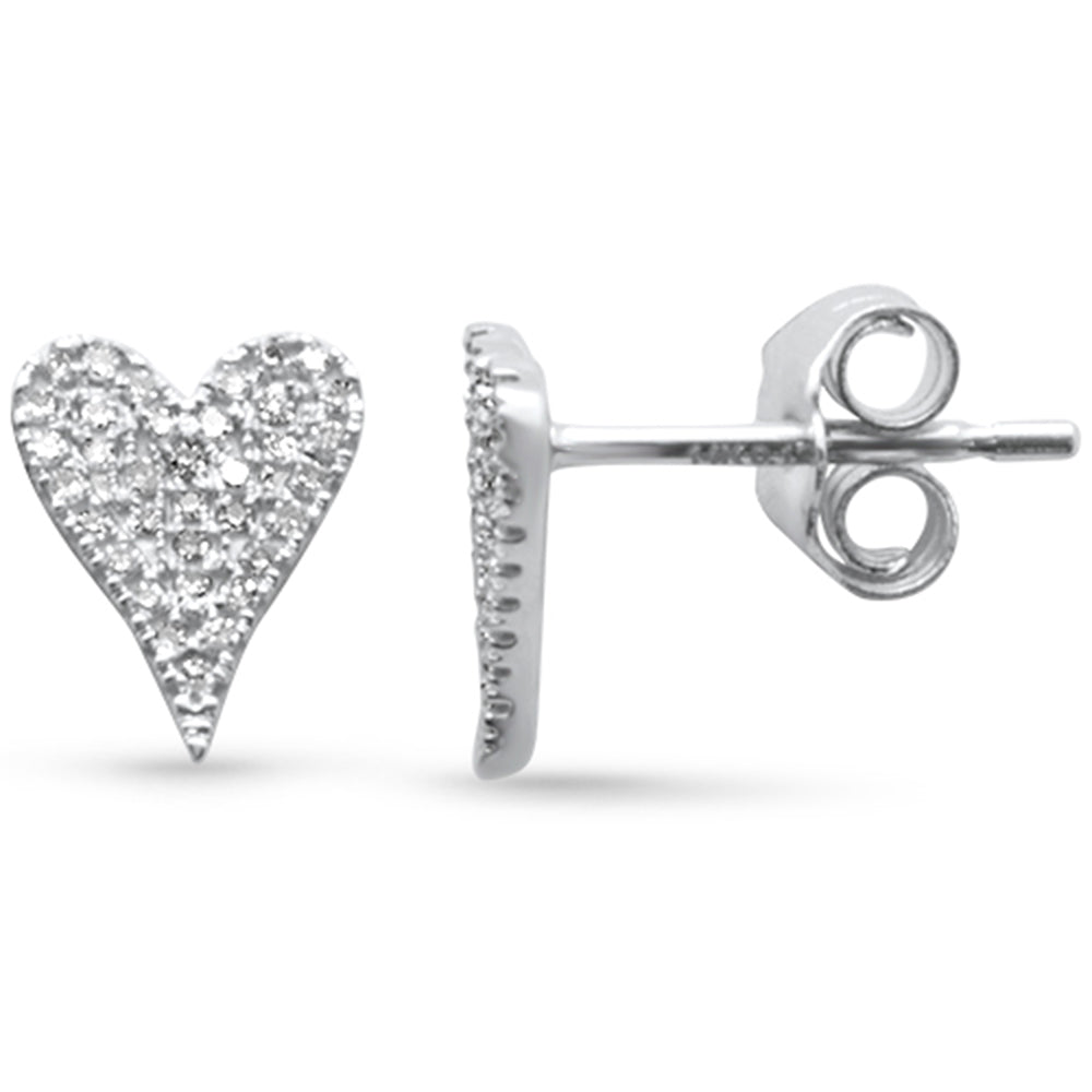 Muse Jewelry .12ct G SI 14K White Gold Diamond Heart Earrings