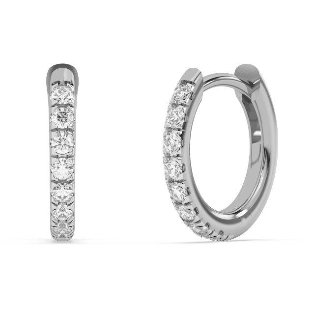 Muse Jewelry .17ct G SI 14K White Gold Diamond Petite Hoop Earrings