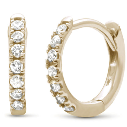 Muse Jewelry .18ct G SI 14K Yellow Gold Diamond Petite Hoop Earrings