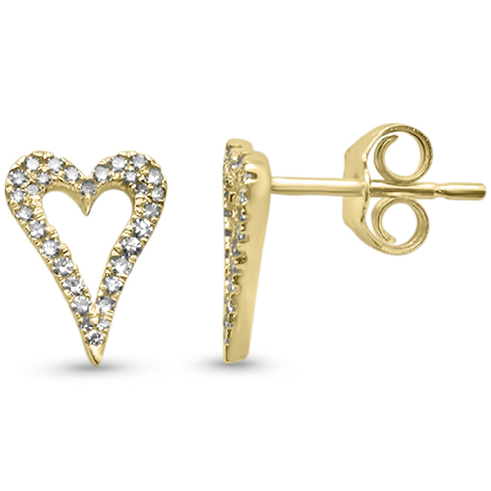 Muse Jewelry .18ct G SI 14K Yellow Gold Diamond Heart Earrings