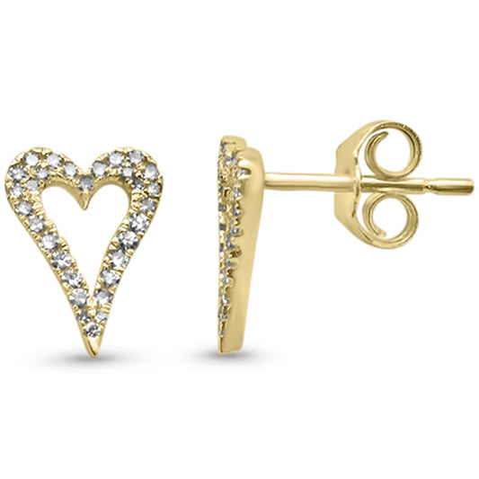 Muse Jewelry .18ct G SI 14K Yellow Gold Diamond Heart Earrings