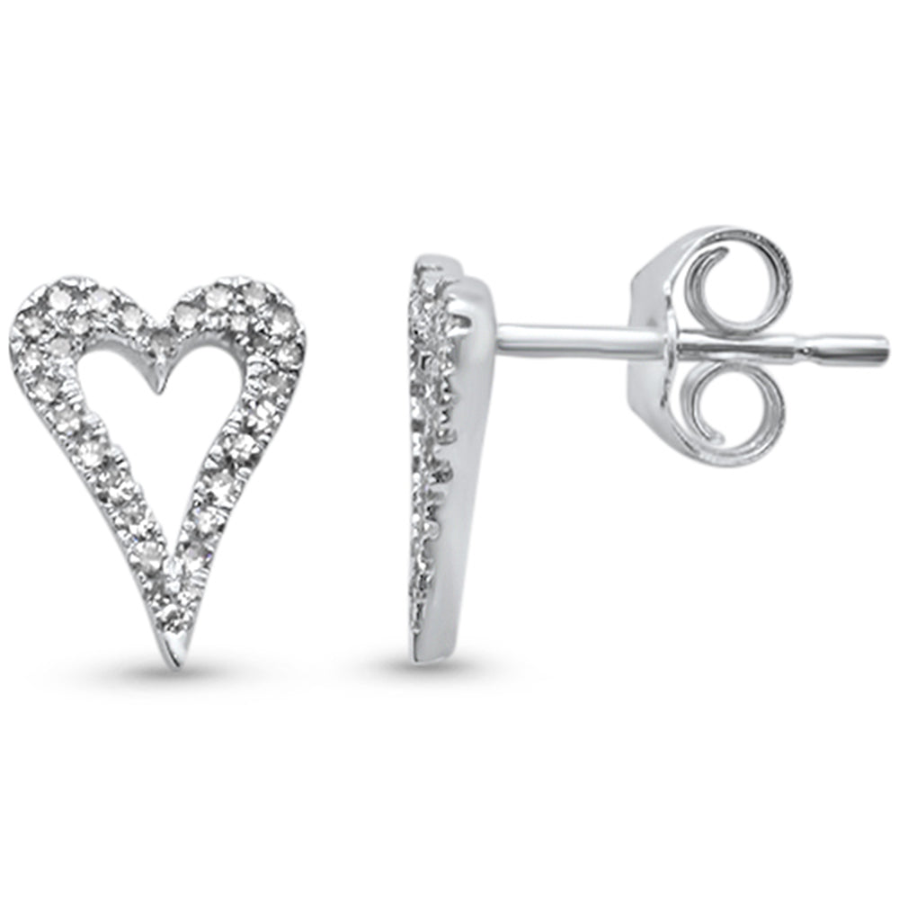 Muse Jewelry .18ct G SI 14K White Gold Diamond Heart Earrings