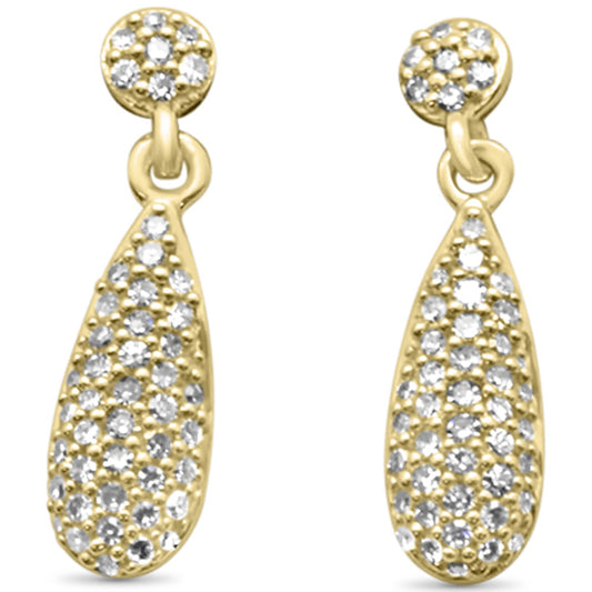 Muse Jewelry .13ct G SI 14K Yellow Gold Diamond Tear Drop Dangling Earrings