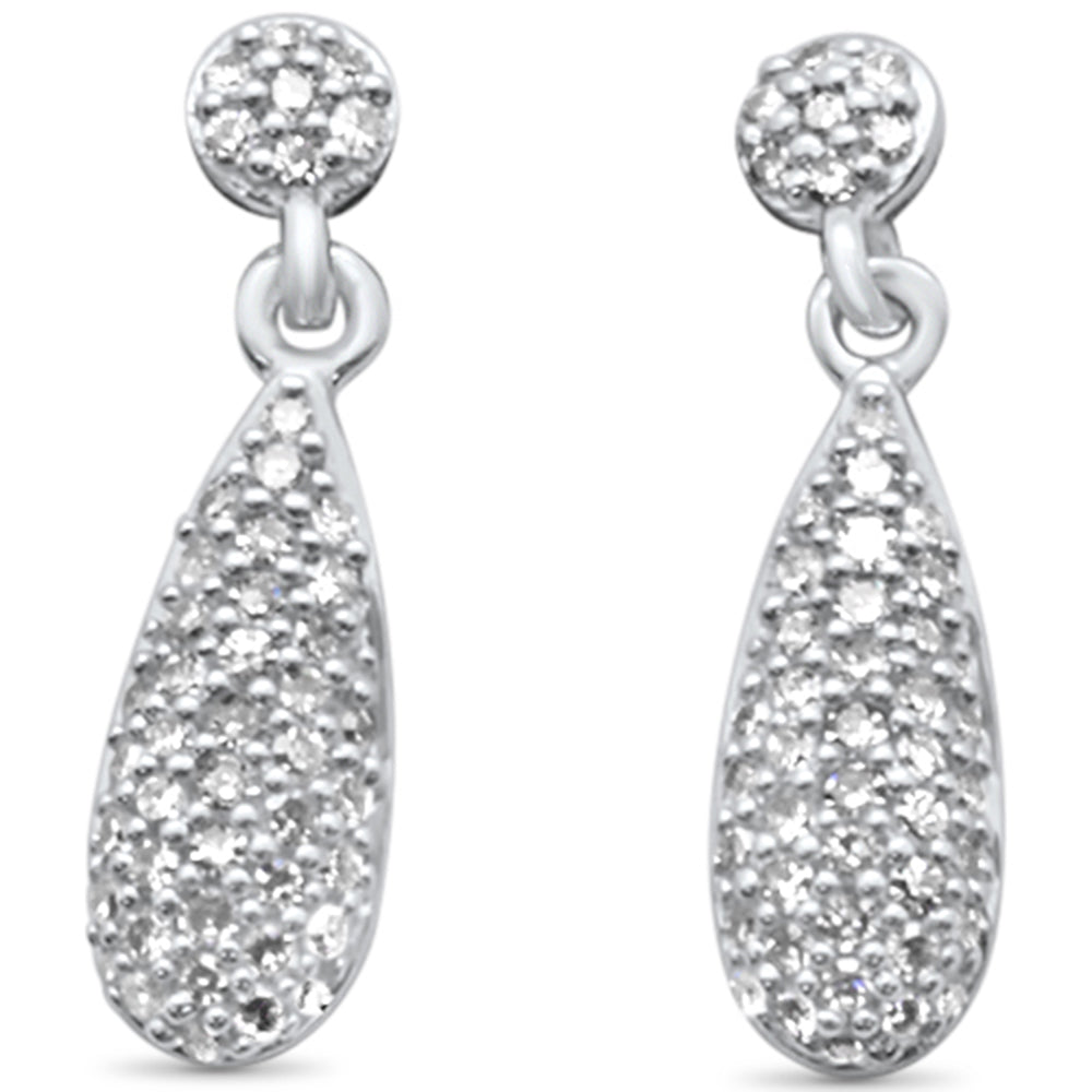 Muse Jewelry .13ct G SI 14K White Gold Diamond Tear Drop Dangling Earrings