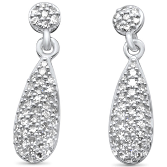 Muse Jewelry .13ct G SI 14K White Gold Diamond Tear Drop Dangling Earrings