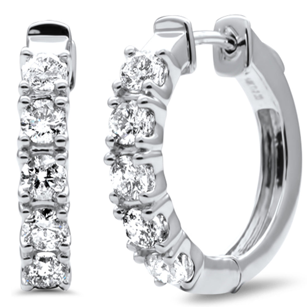 Muse Jewelry 2.00ct G SI 14K White Gold Diamond Hoop Huggie Style Earrings