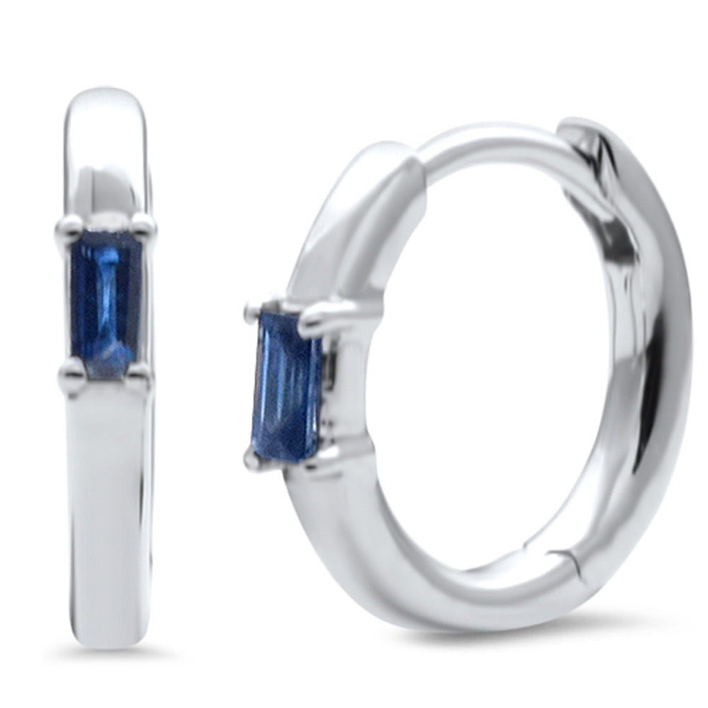 Muse Jewelry .15ct G SI 14K White Gold Natural Blue Sapphire Gemstones Earrings