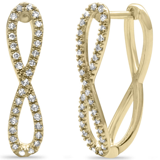 Muse Jewelry .24ct G SI 14K Yellow Gold Diamond Infinity Hoop Earrings