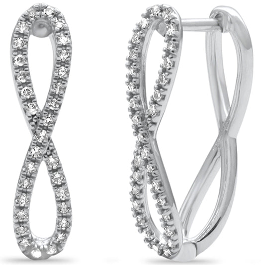 Muse Jewelry .25ct G SI 14K White Gold Diamond Infinity Hoop Earrings