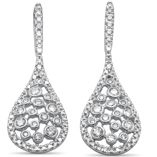 Muse Jewelry .99ct G SI 14K White Gold Diamond Pear Shape Drop Earrings