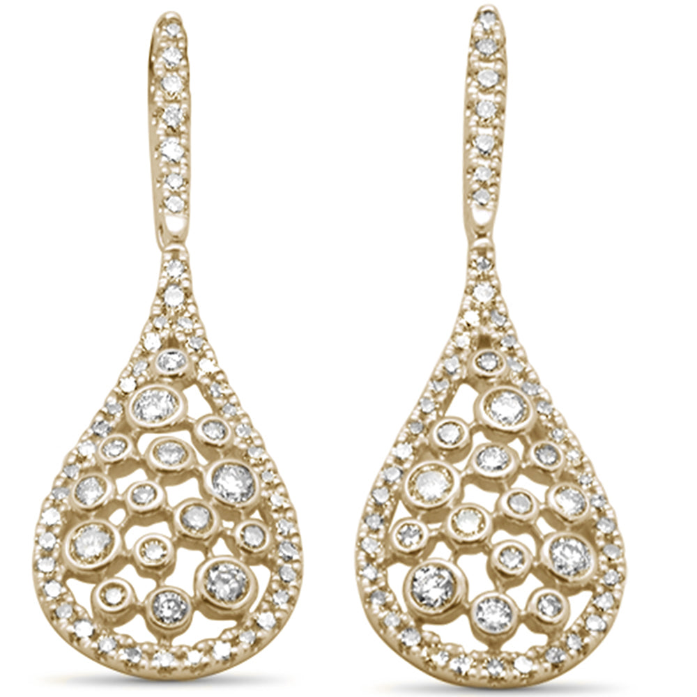 Muse Jewelry 1.00ct G SI 14K Yellow Gold Diamond Pear Shape Drop Earrings