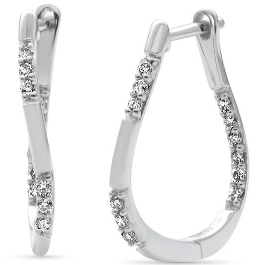 Muse Jewelry .25ct G SI 14K White Gold Diamond Hoop Earrings