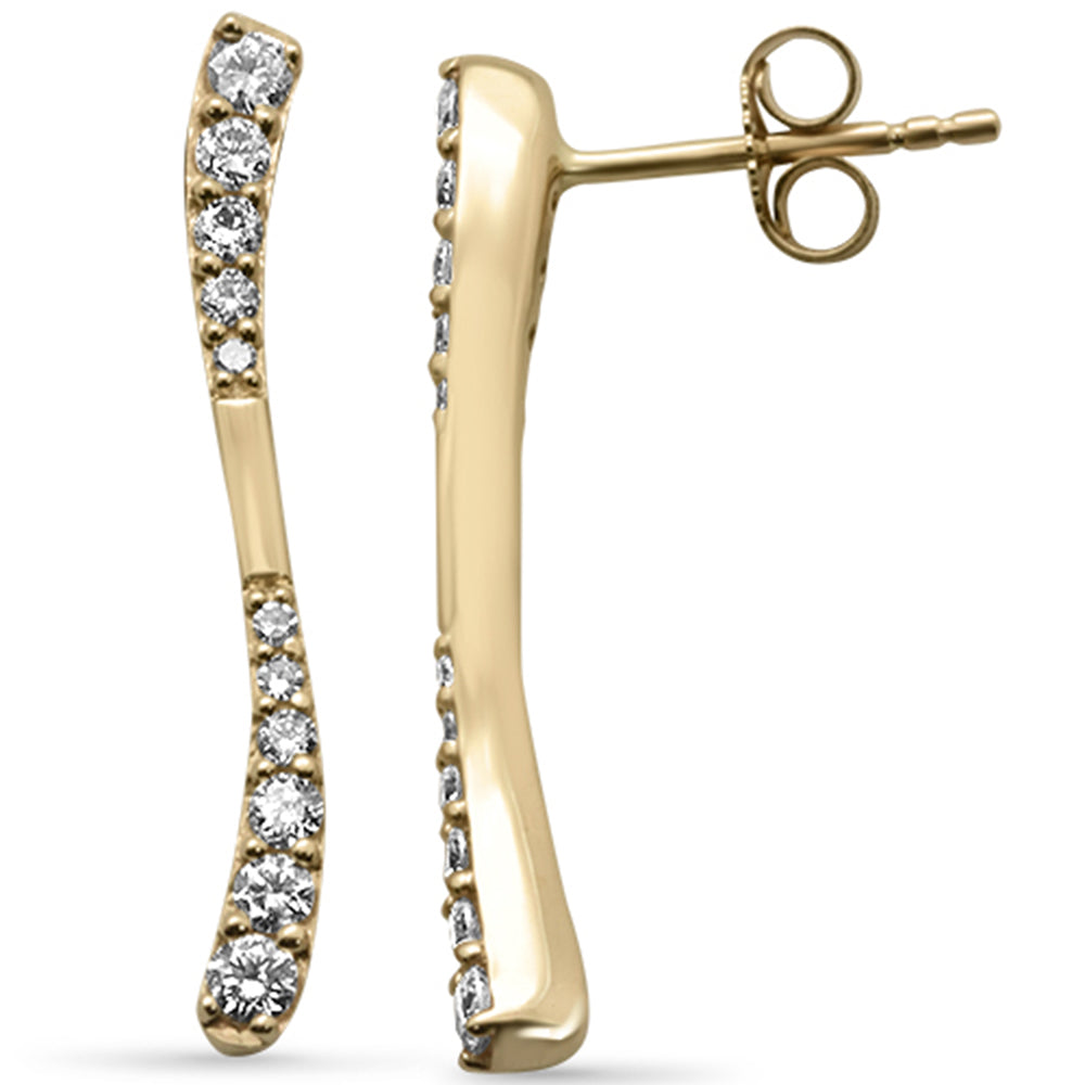 Muse Jewelry .49ct G SI 14K Yellow Gold Diamond Bar Drop Earrings