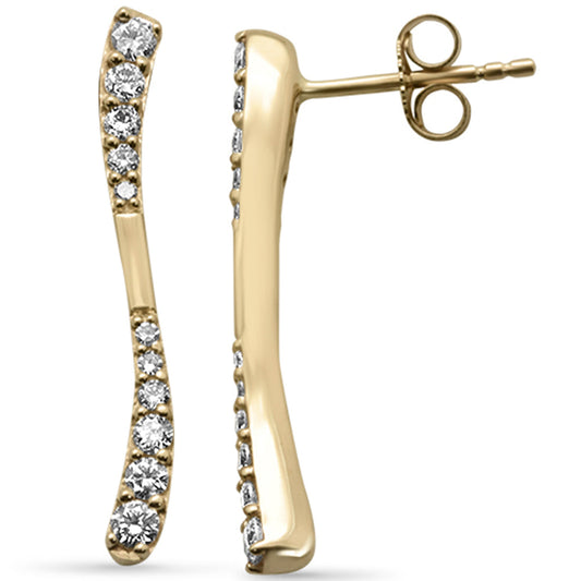 Muse Jewelry .49ct G SI 14K Yellow Gold Diamond Bar Drop Earrings