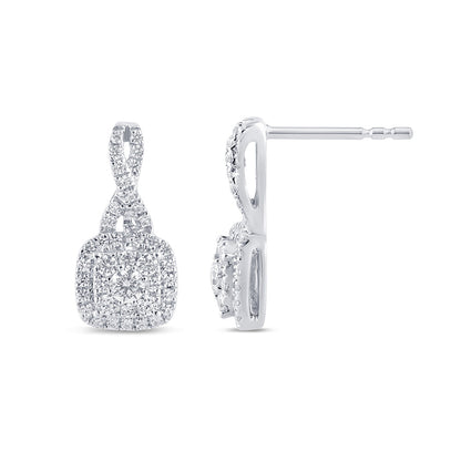 Muse Jewelry .52ct G SI 14K White Gold Diamond Drop Earrings