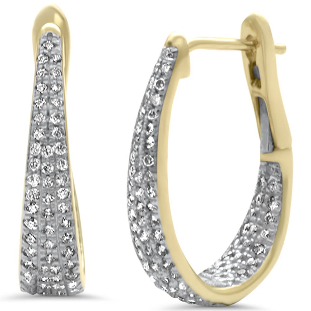 Muse Jewelry .51ct G SI 14K Yellow Gold Diamond Hoop Earrings