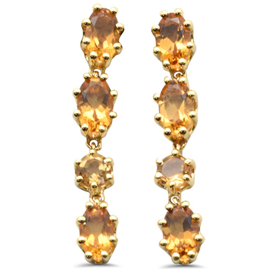 Muse Jewelry 1.75ct G SI 14K Yellow Gold Citrine Gemstones Drop Earrings