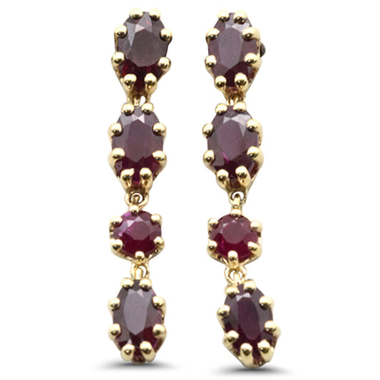 Muse Jewelry 2.30ct G SI 14K Yellow Gold Garnet Gemstones Drop Earrings