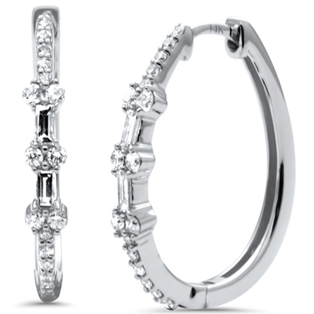 Muse Jewelry 0.50ct G SI 14K White Gold Diamond Hoop Earrings