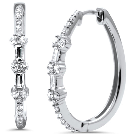 Muse Jewelry 0.50ct G SI 14K White Gold Diamond Hoop Earrings
