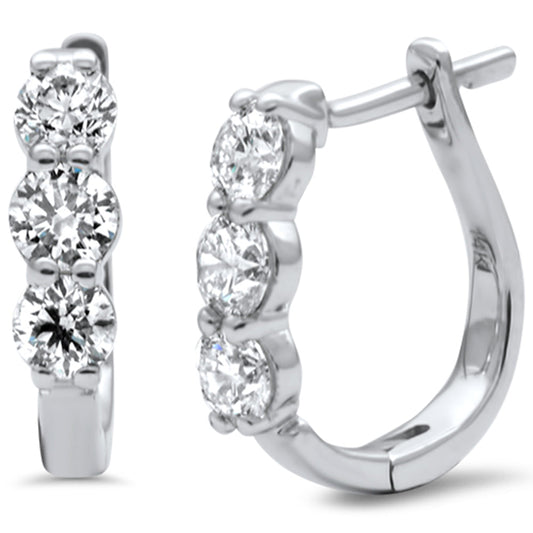 Muse Jewelry 1.12ct G SI 14K White Gold Diamond Hoop Earrings