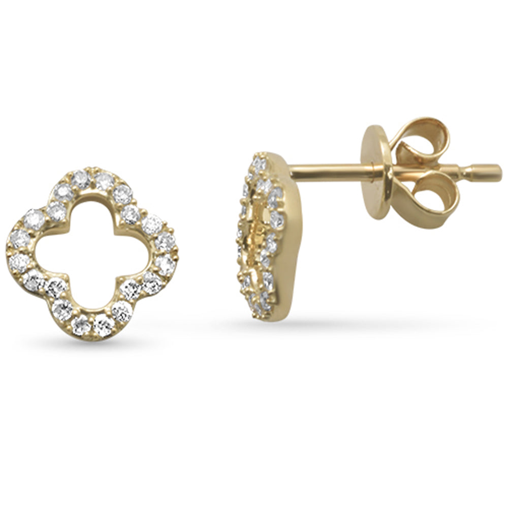 Muse Jewelry .18ct G SI 14K Yellow Gold Diamond Flower Earrings