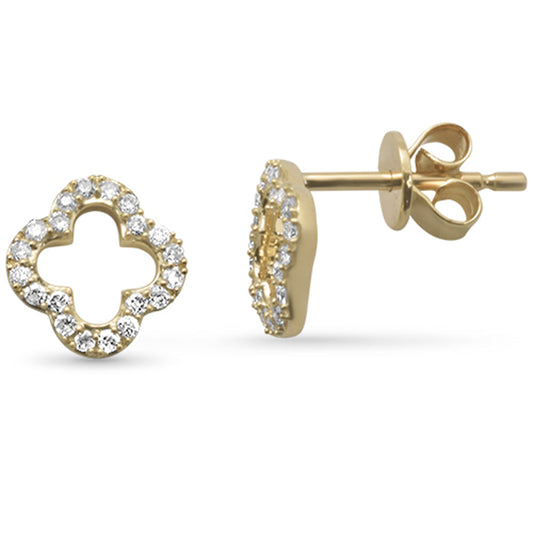 Muse Jewelry .18ct G SI 14K Yellow Gold Diamond Flower Earrings