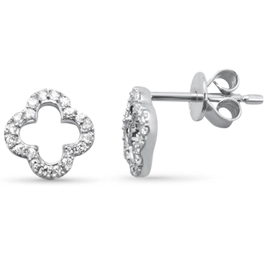 Muse Jewelry .18ct G SI 14K White Gold Diamond Flower Earrings