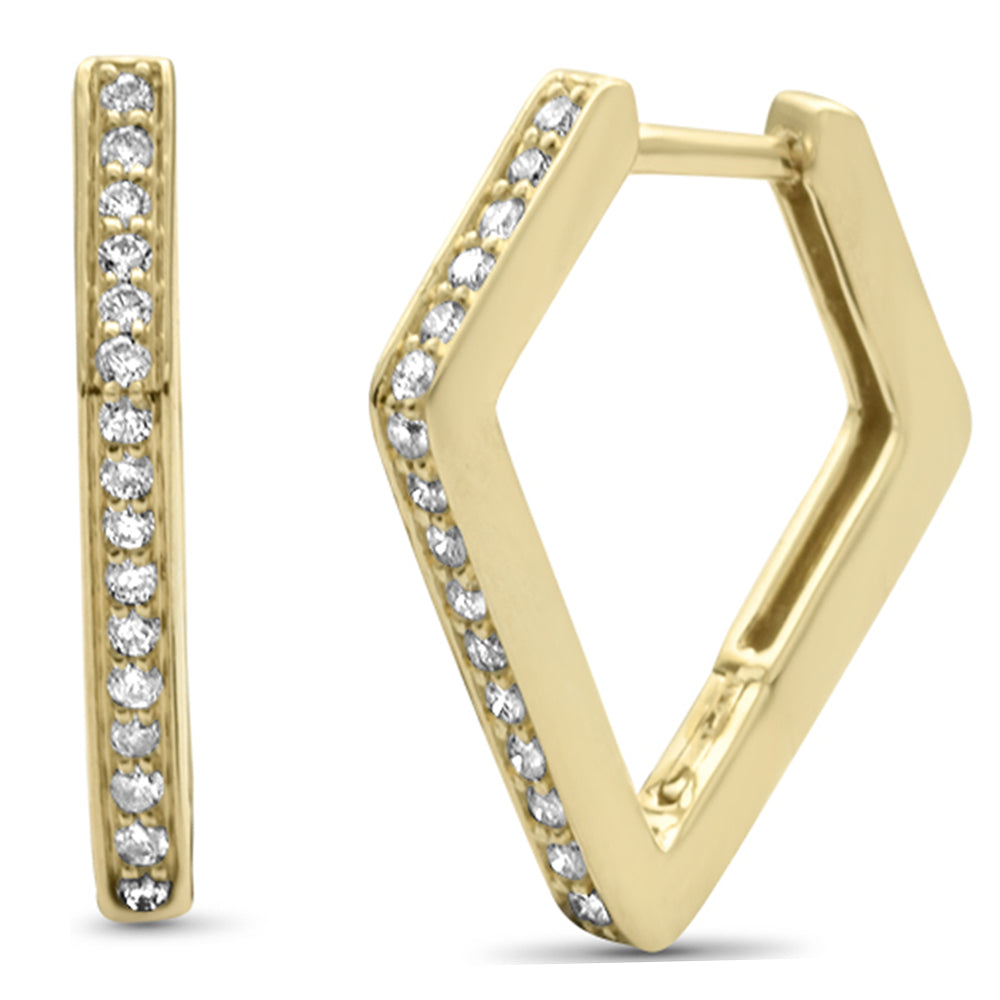 Muse Jewelry .17ct G SI 14K Yellow Gold Diamond Hexagon Geometric Shape Hoop Earrings