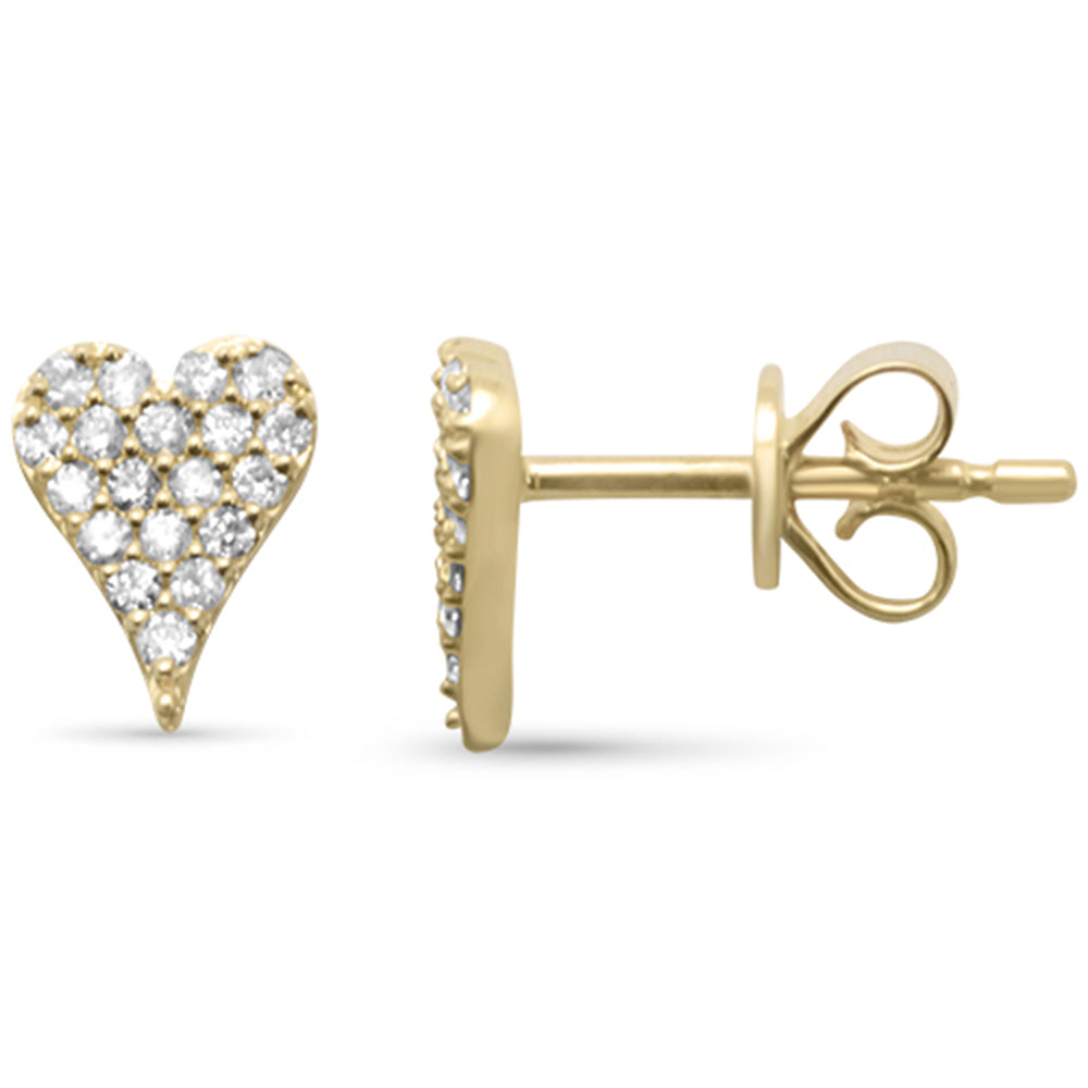 Muse Jewelry .23ct G SI 14K Yellow Gold Diamond Heart Shape Earrings