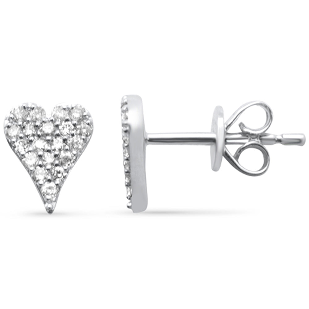 Muse Jewelry .22ct G SI 14K White Gold Diamond Heart Shape Earrings