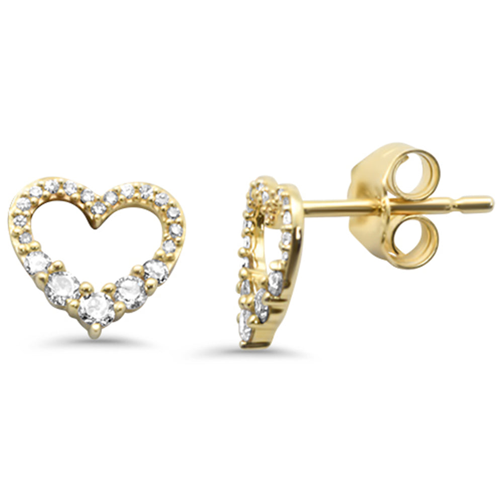 Muse Jewelry .23ct G SI 14K Yellow Gold Diamond Heart Shape Stud Earrings