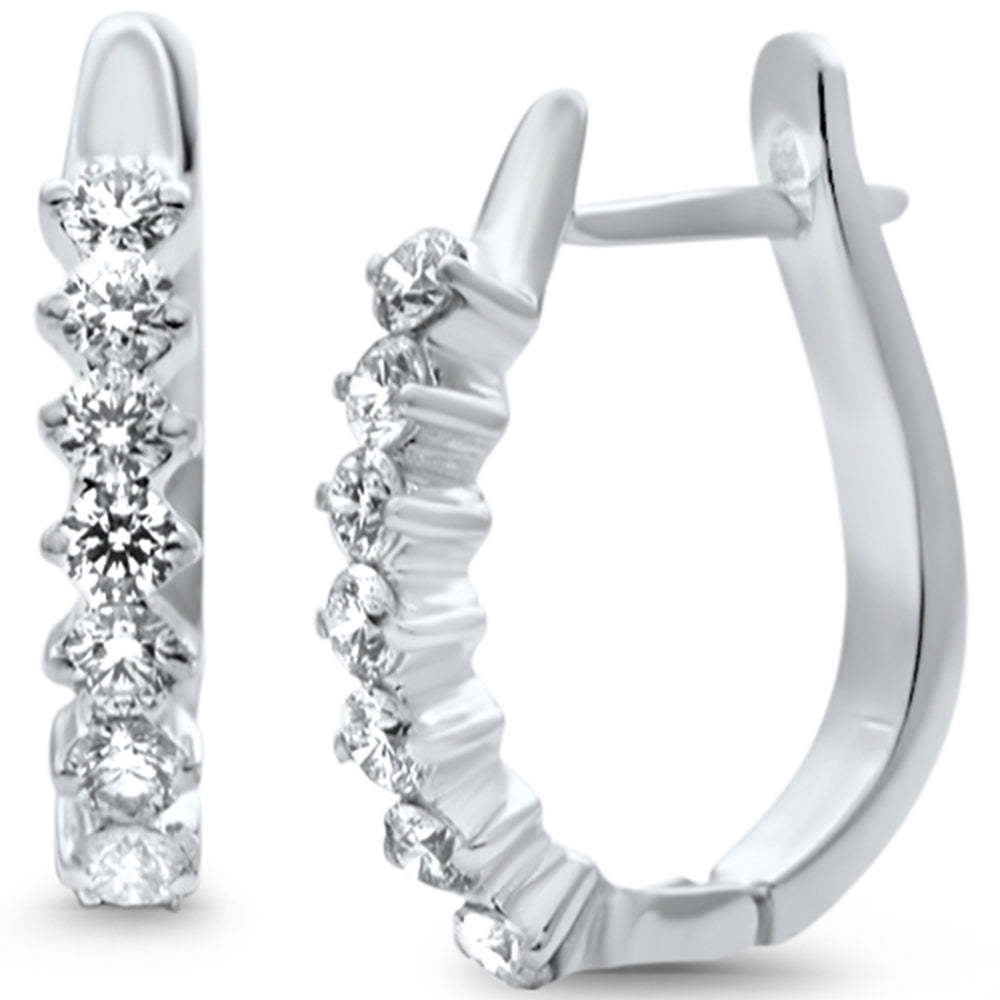 Muse Jewelry .72ct G SI 14K White Gold Round Diamond Hoop Earrings