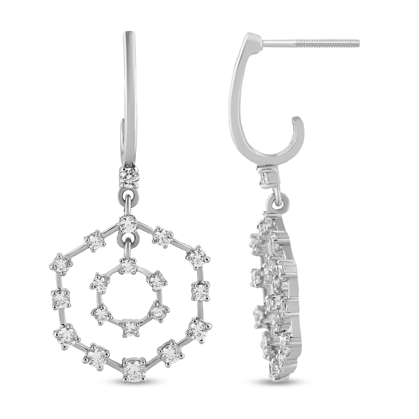 Muse Jewelry 1.04ct G SI 14K White Gold Diamond Drop Earrings